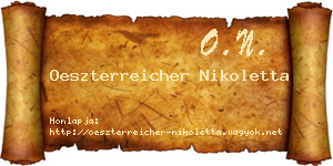 Oeszterreicher Nikoletta névjegykártya